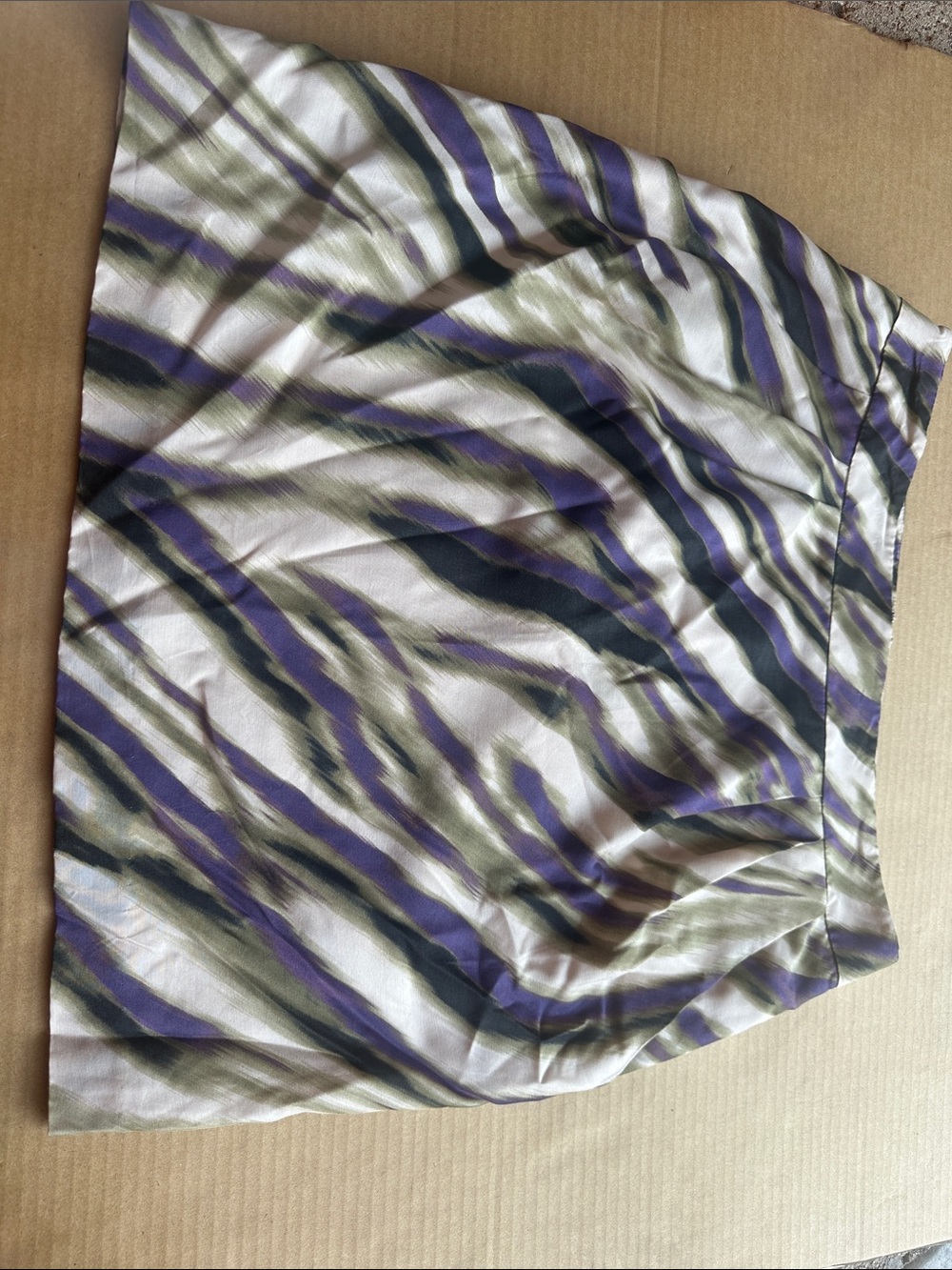 Striped Ann Taylor Skirt in Ivory, Purple & Olive NWT